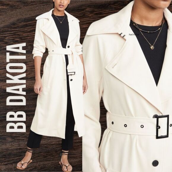 BB DAKOTA Women’s I Spy Textured Twill Light Weight Trench Coat in the Size S - Picture 9 of 16